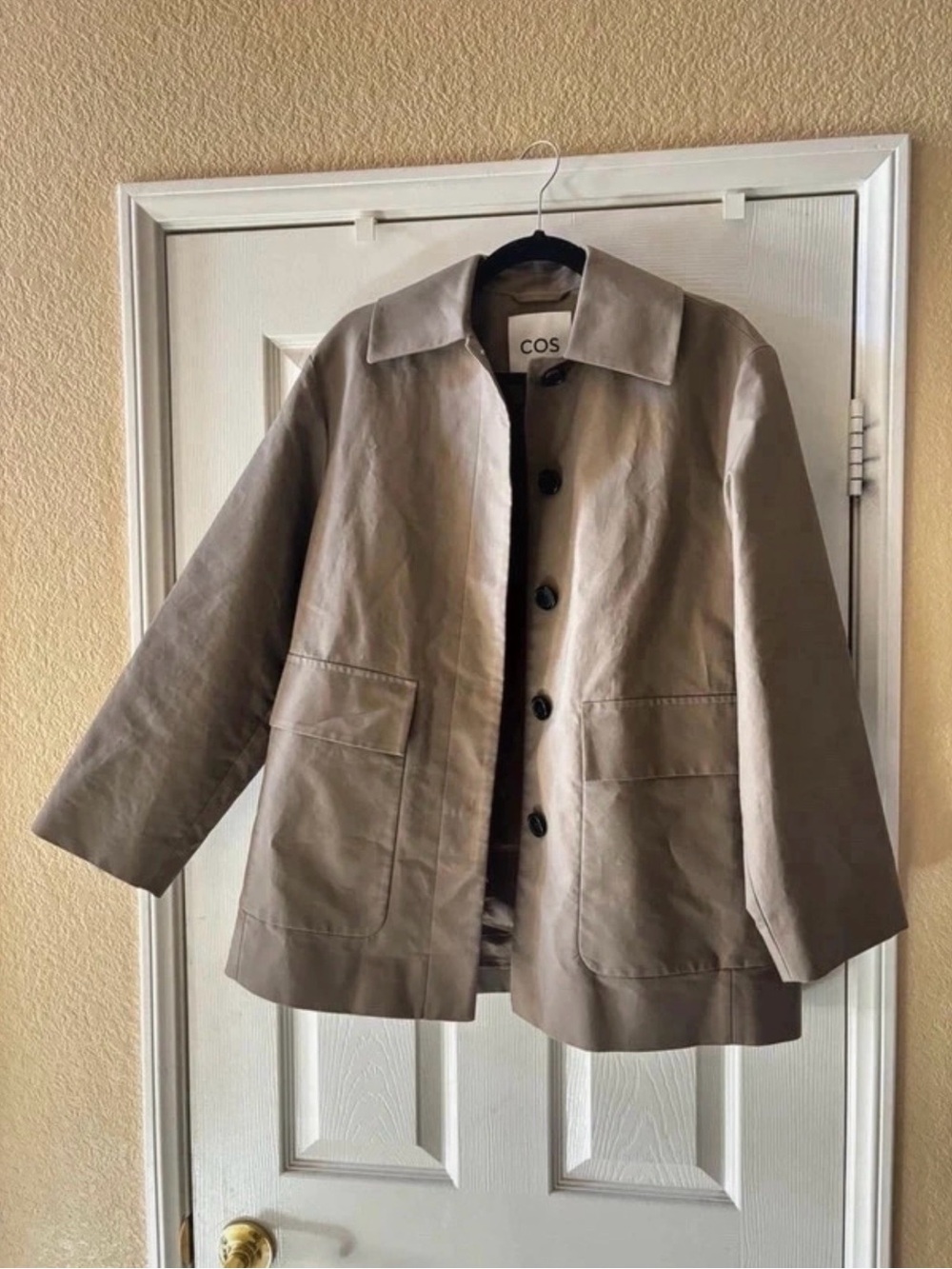 COS Oversized Taupe Cotton-Blend Jacket